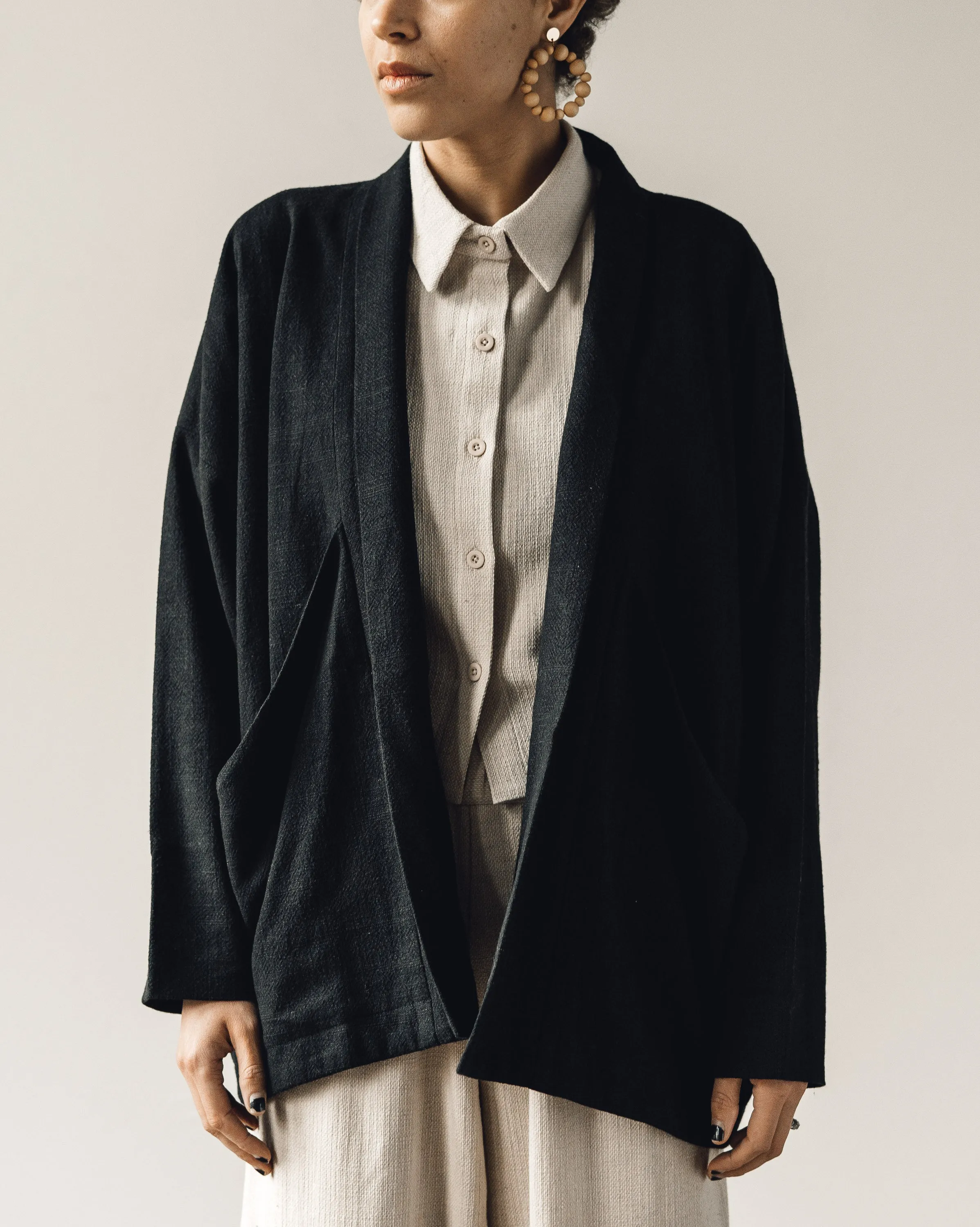 7115 Linen Sumo Jacket, Black