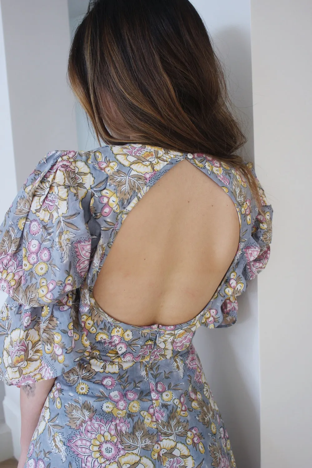 Antoinette Backless Dress - Shavuot Print