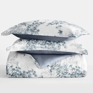 Bamboo Leaves Reversible Down-Alternative Comforter Set