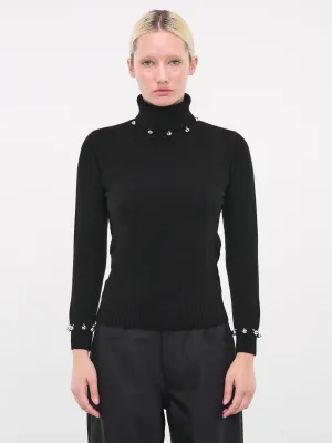 Bell Turtleneck (TP02BK-EMBROIDERED-BLACK)