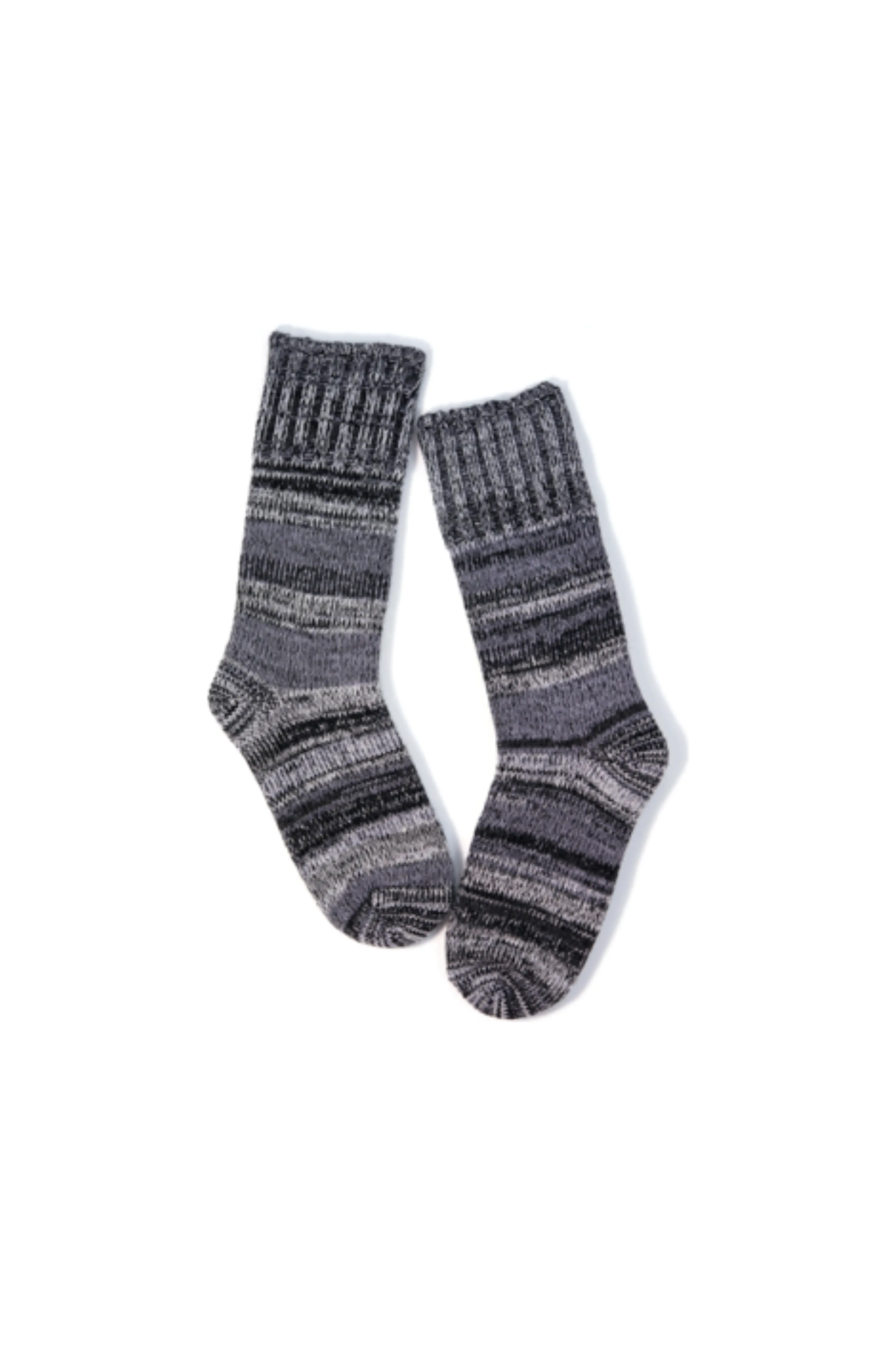 B.ELLA Sierra Striped Merino Wool Blend Crew Sock 0155 | Black | Clearance Final Sale