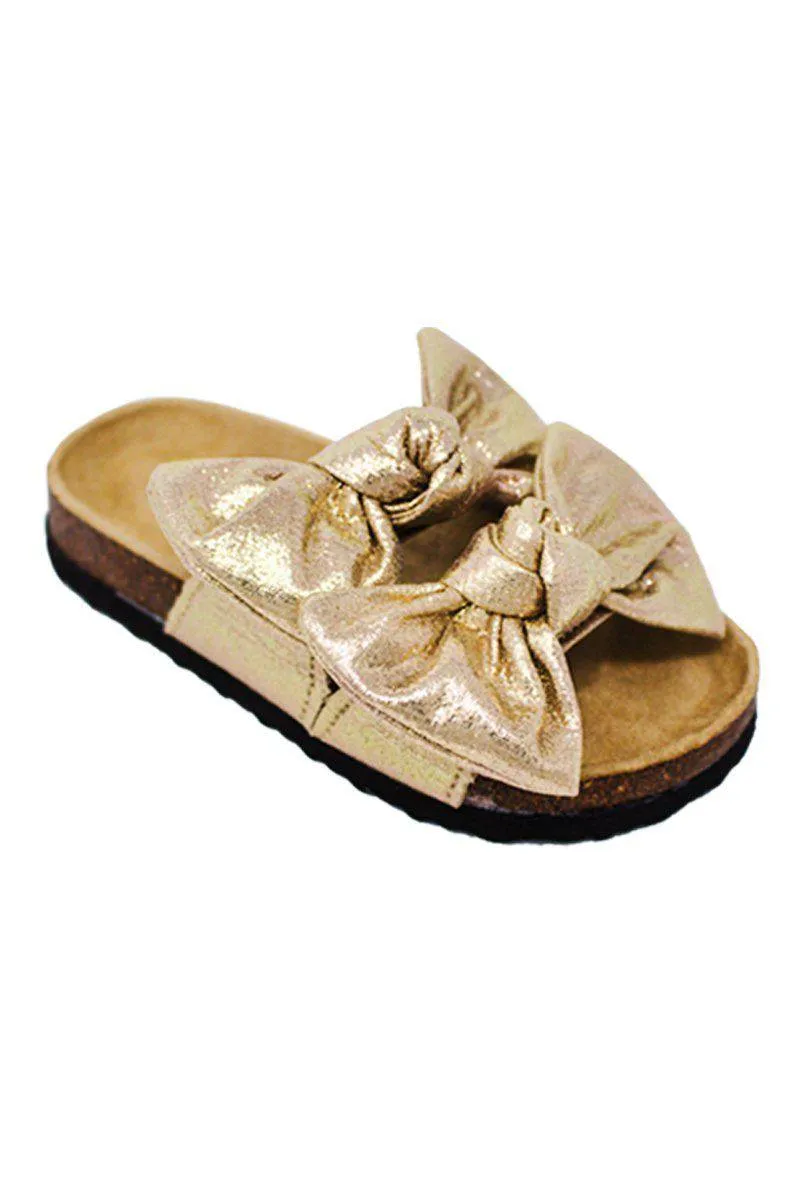 Birkley Metallic Double Bow Sandals