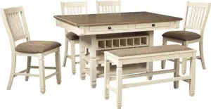 Bolanburg Pub Table with 4 Barstools and Bench