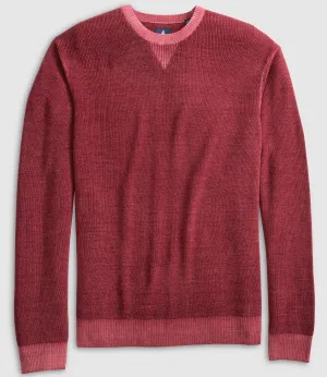 Burgess Garment-Dyed Crewneck Sweater in Merlot by Johnnie-O