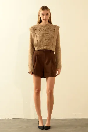 Chunky Wool Knit Detailed Sweater