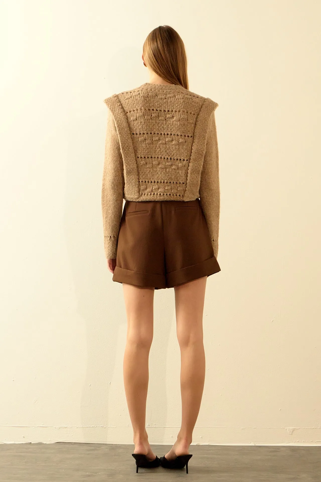 Chunky Wool Knit Detailed Sweater