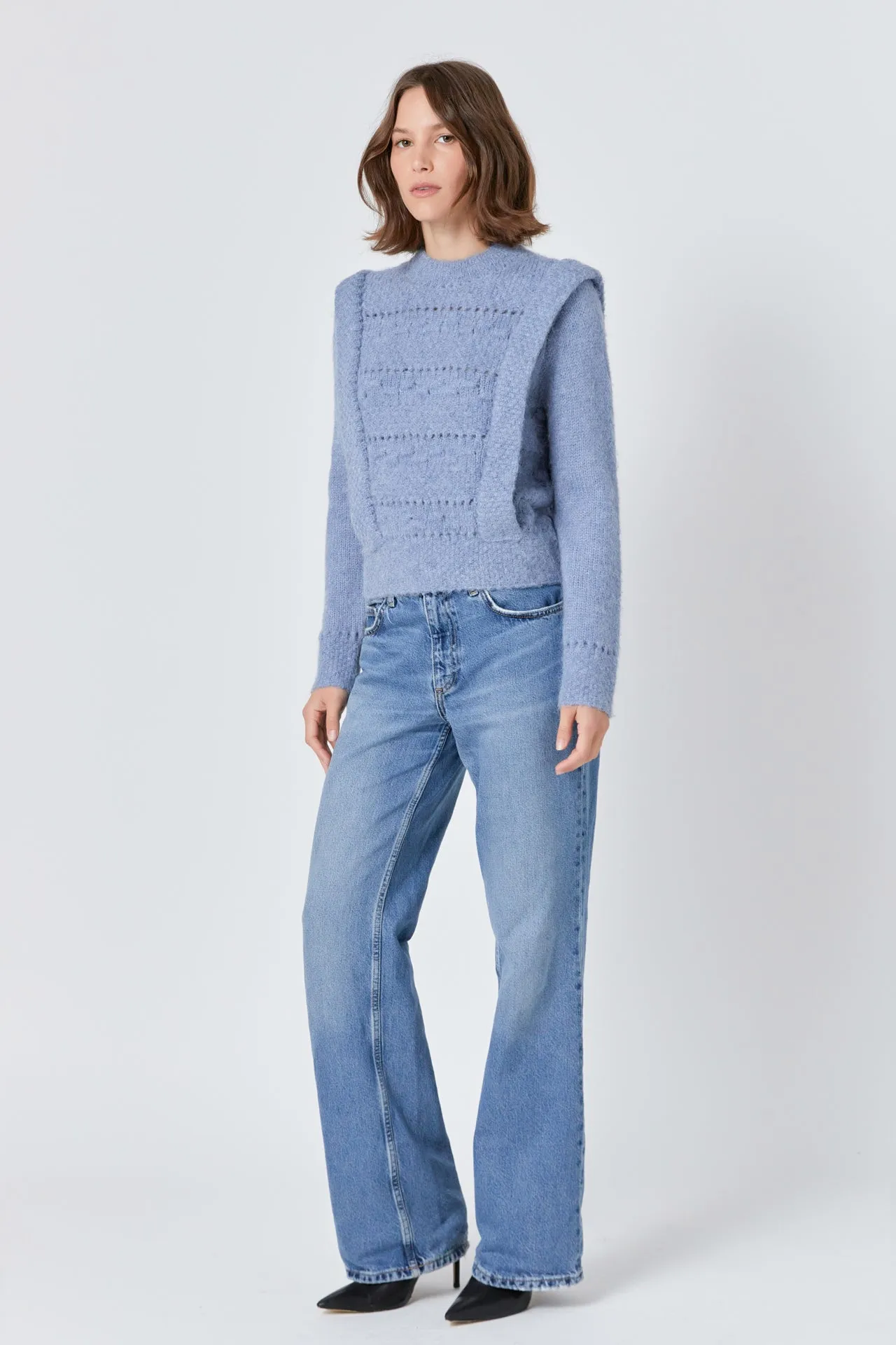 Chunky Wool Knit Detailed Sweater