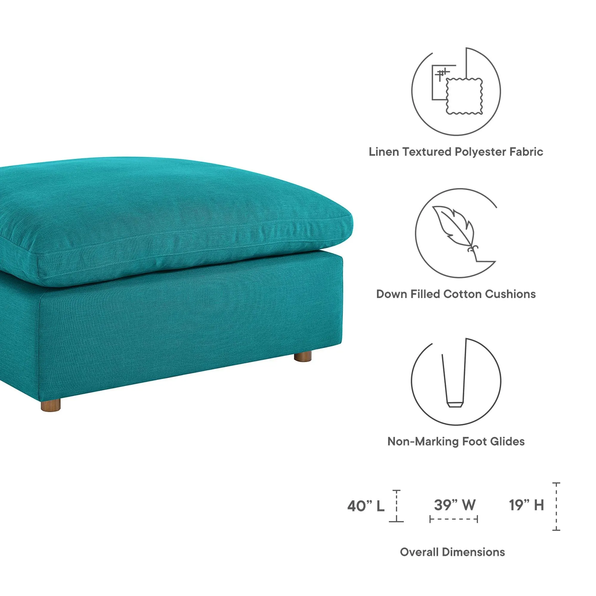 Commix Down Filled Overstuffed Ottoman by Modway