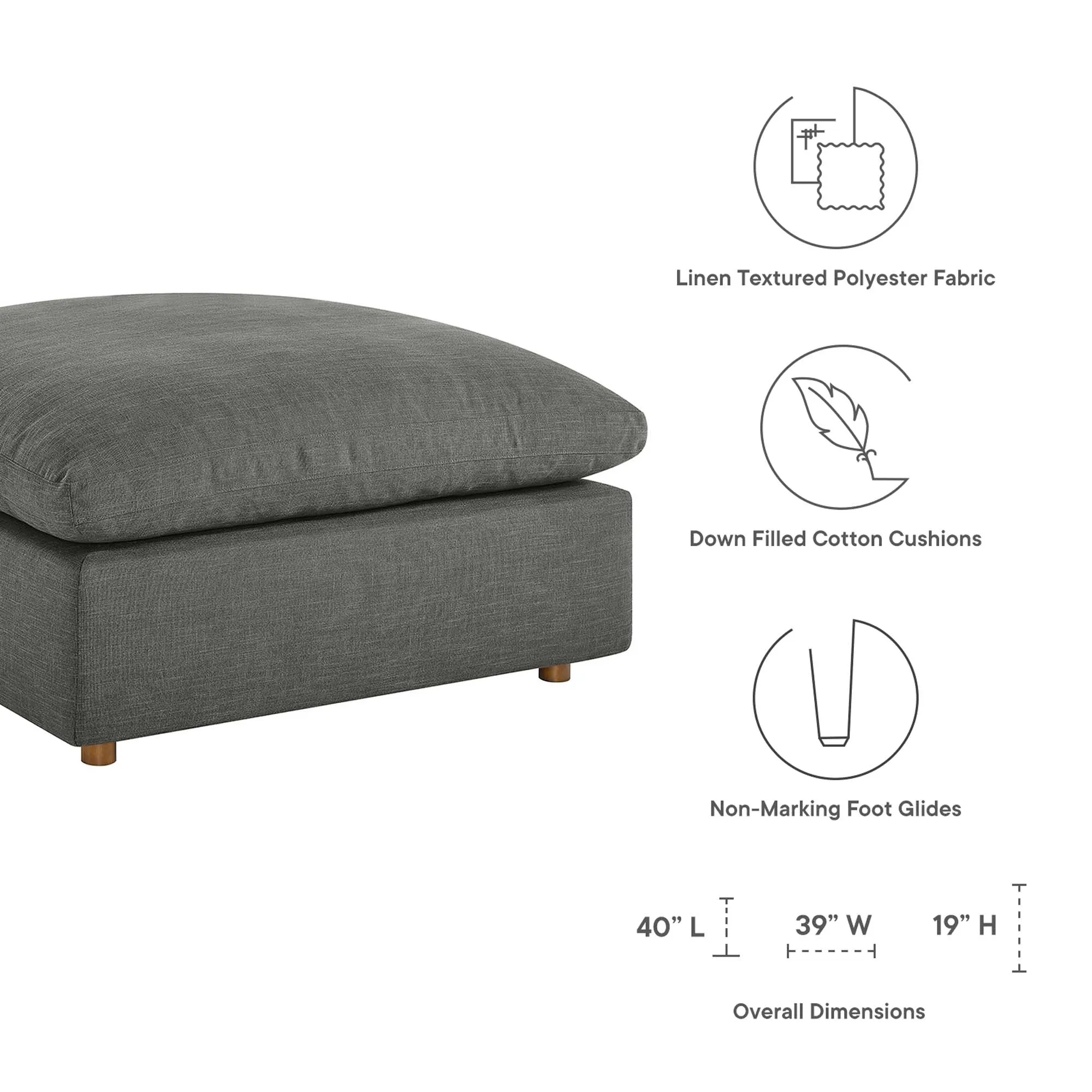 Commix Down Filled Overstuffed Ottoman by Modway