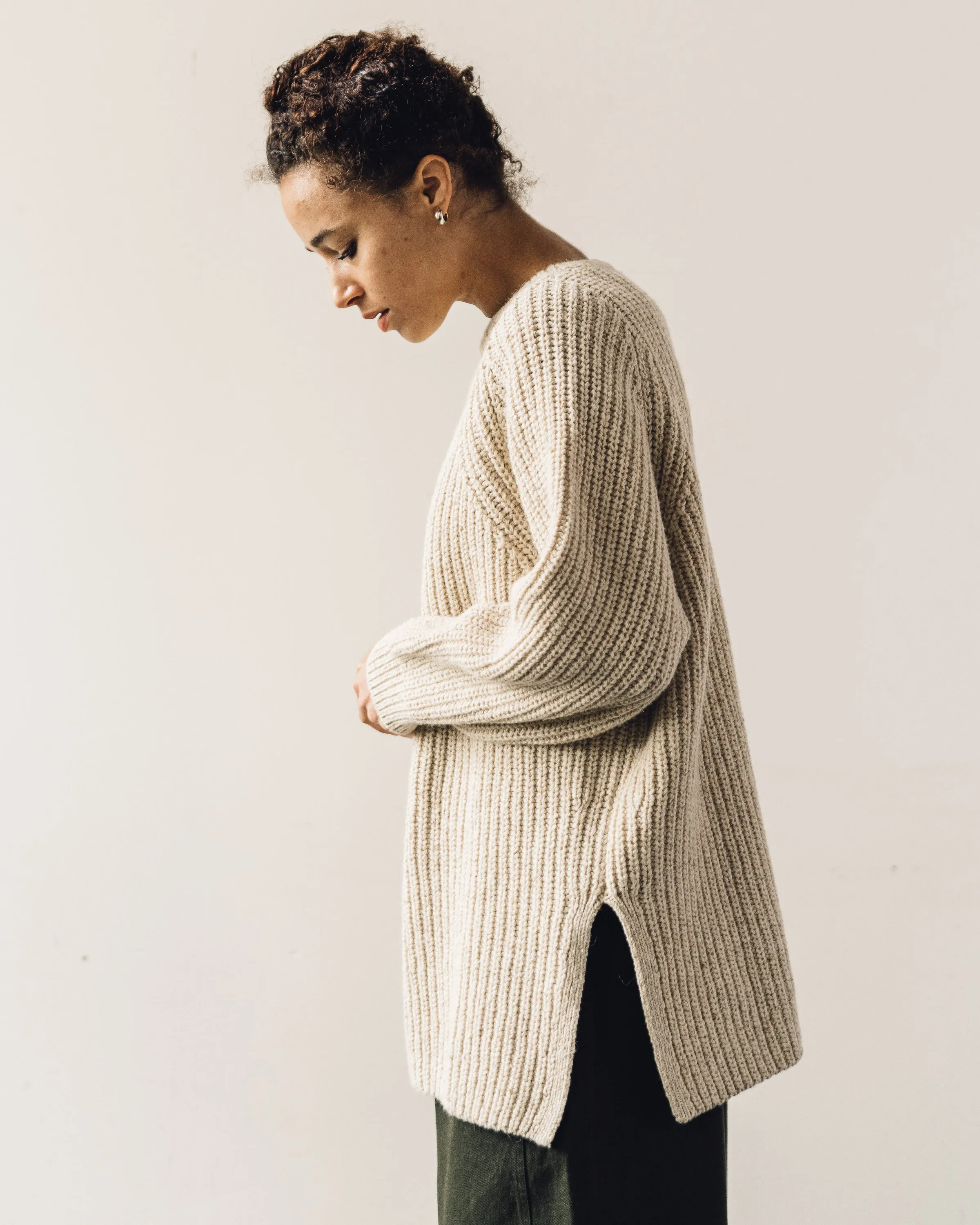 Cordera Chunky Soft Wool Sweater, Natural