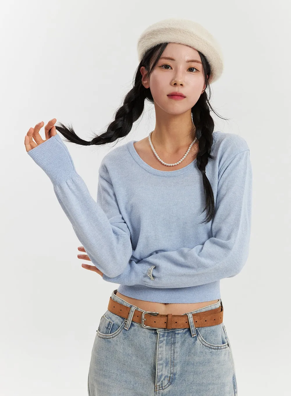 Cozy Cropped Knit Sweater OD320