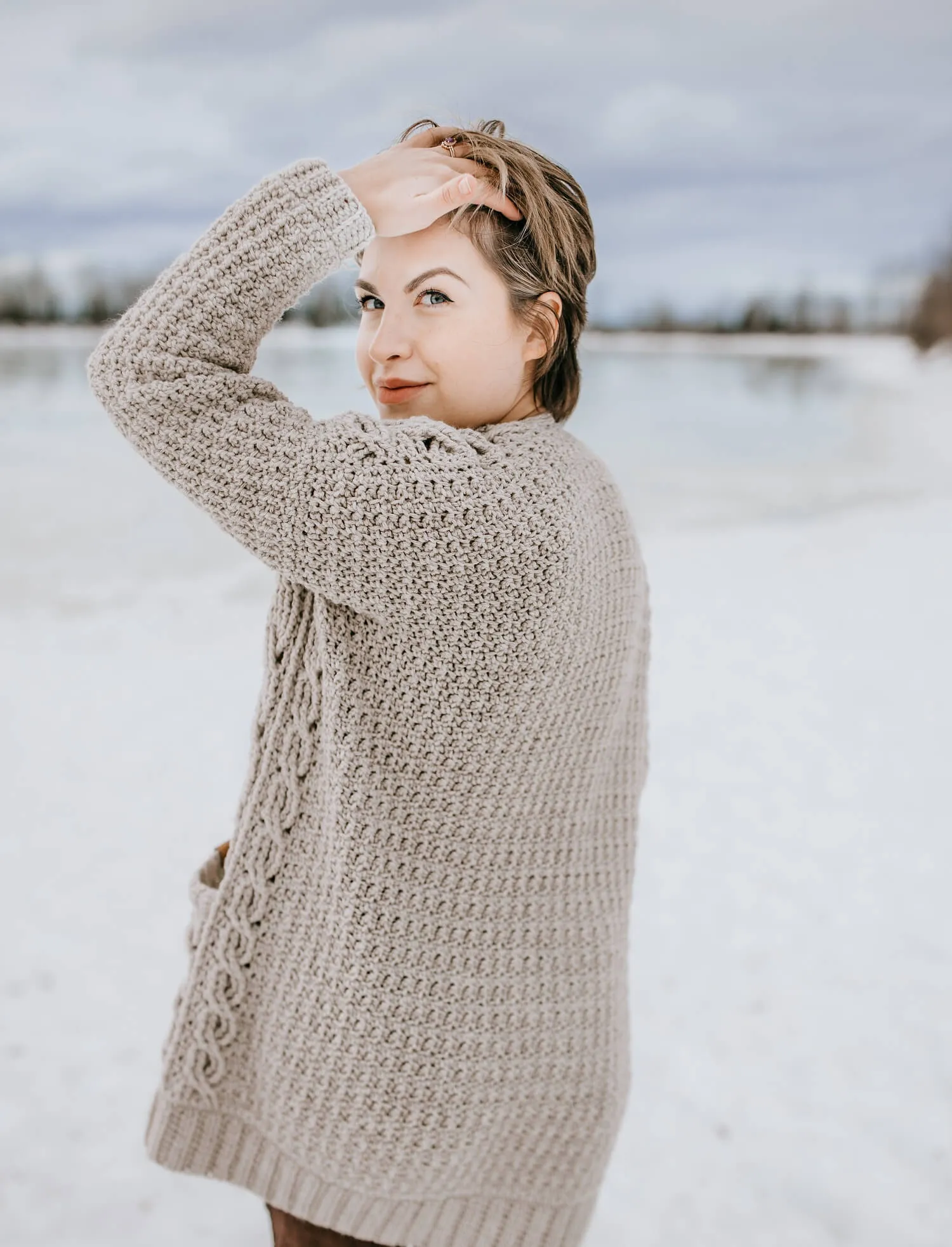 Crochet Kit - Cozy Cabled Crochet Cardigan