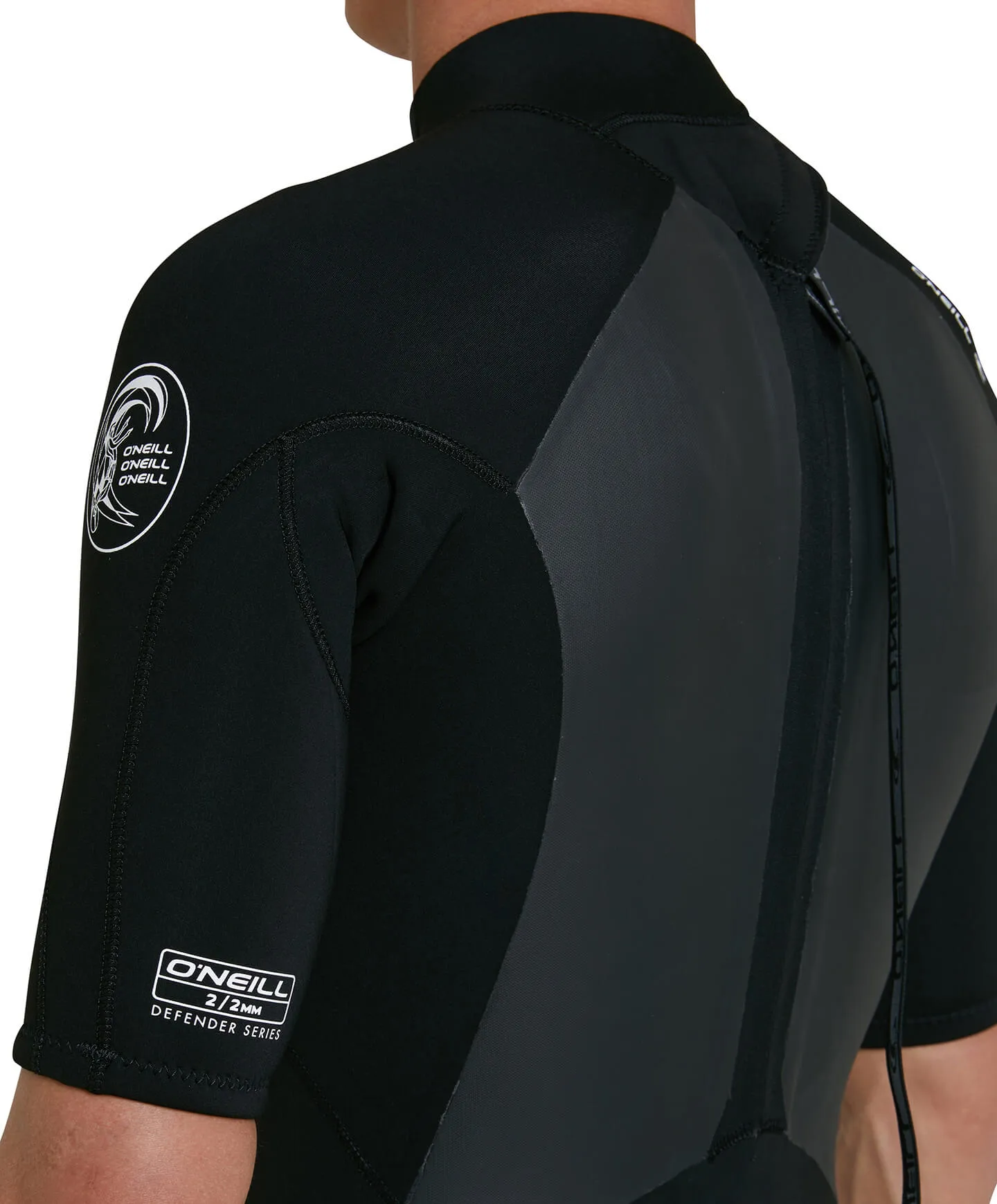 Defender 2mm Short Arm Steamer Back Zip Wetsuit - Black