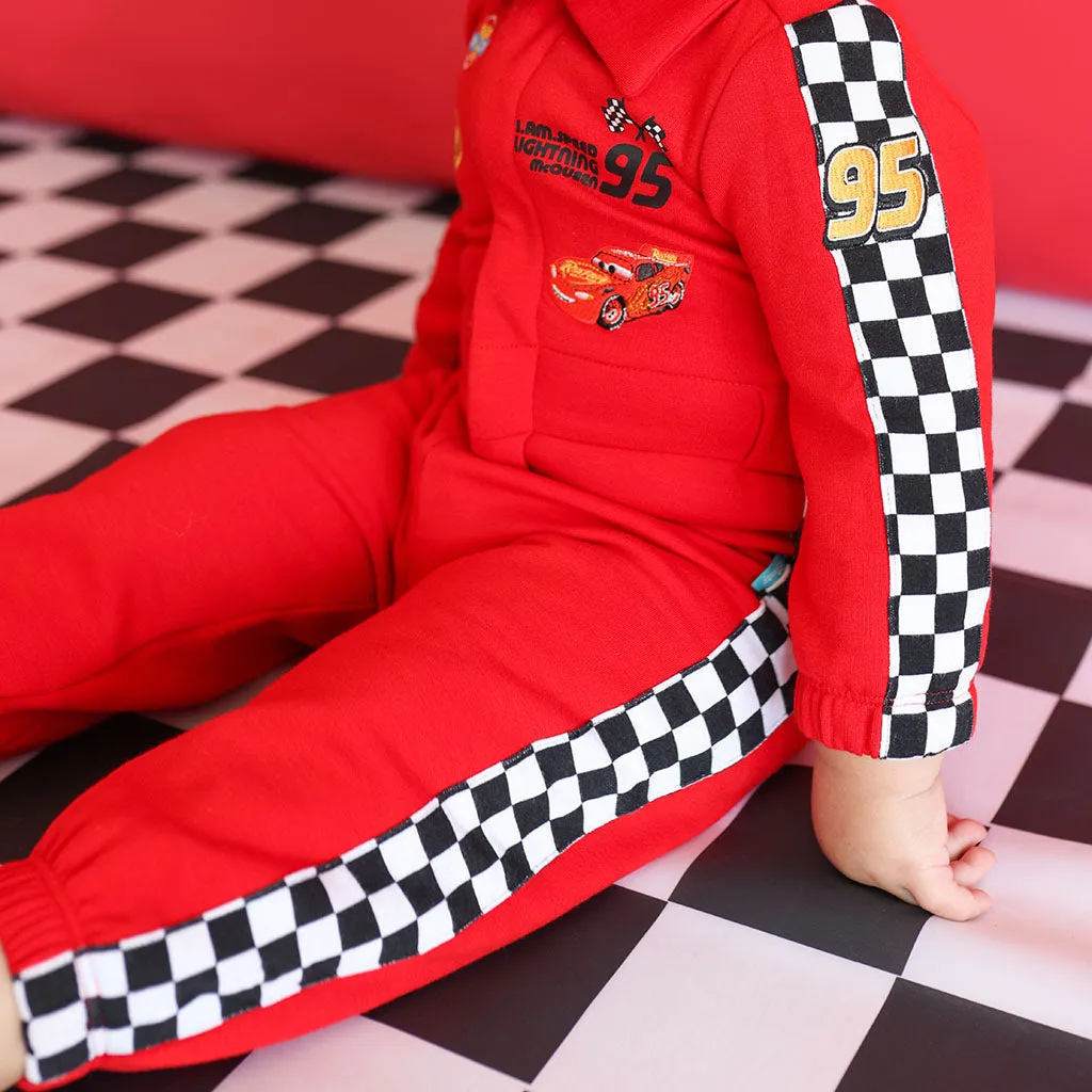 Disney Racing Red Fleece Racing Jumpsuit