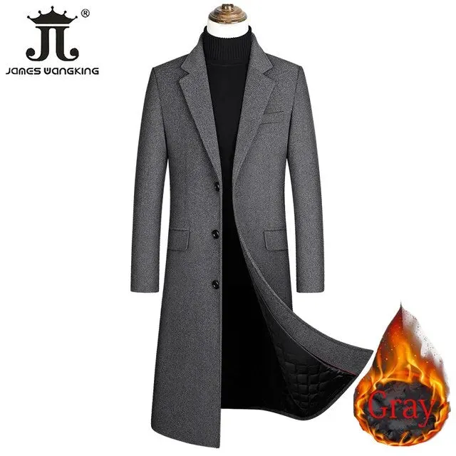 Extra Long Male Wool Trench Coat