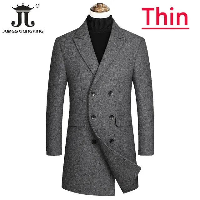 Extra Long Male Wool Trench Coat