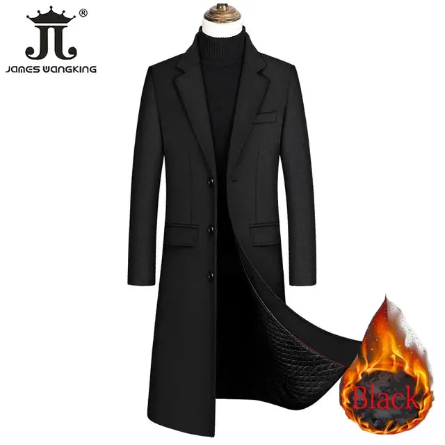 Extra Long Male Wool Trench Coat