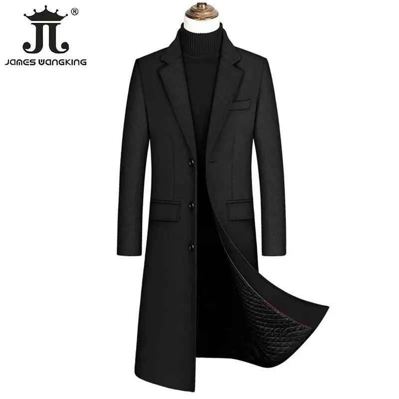 Extra Long Male Wool Trench Coat