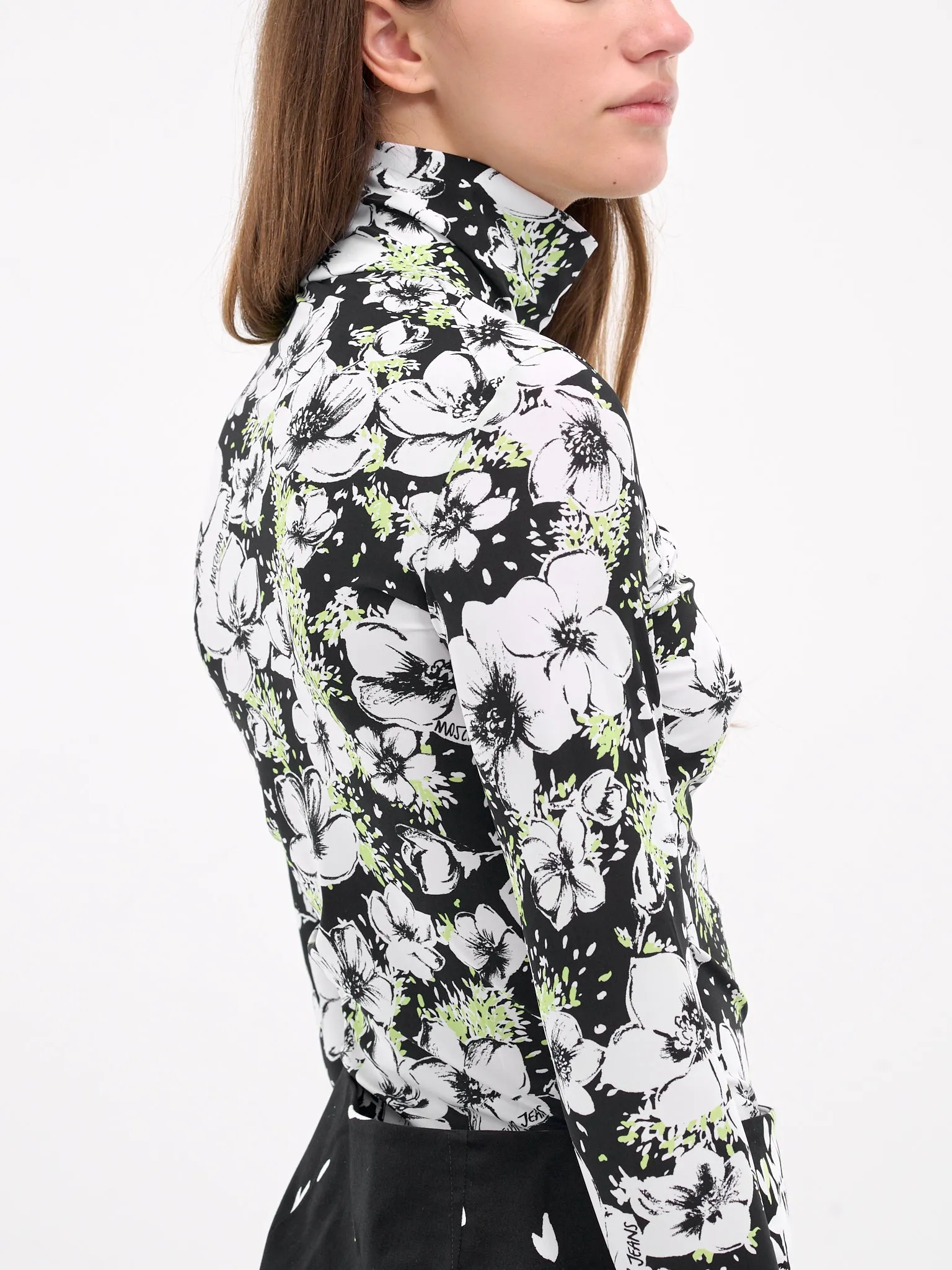 Floral Print Turtleneck (A1213-8741-MULTI-BLACK)