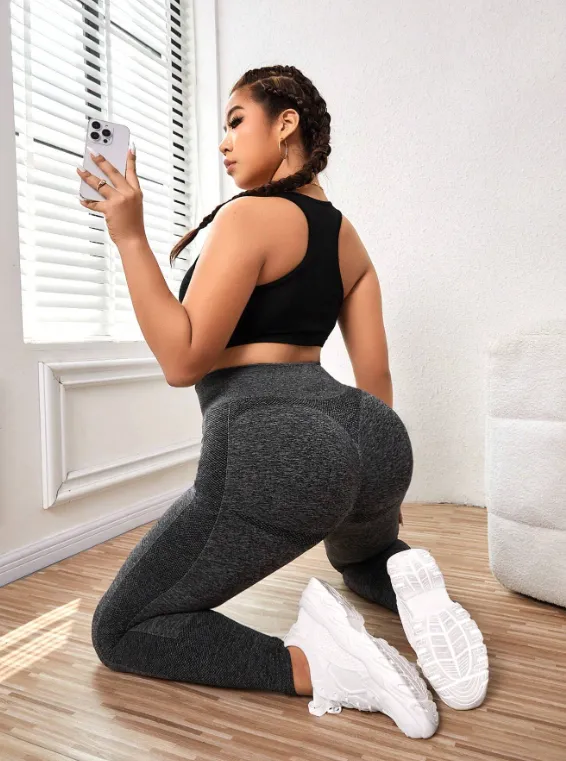 Gym Bunny Grey Tummy Control Gym Leggings - Plus