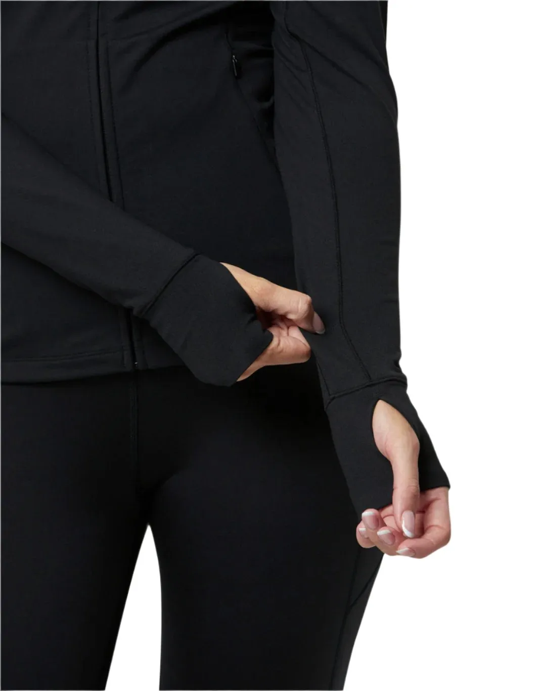 Gym Coffee Womens Adaptive Zip Jacket Black