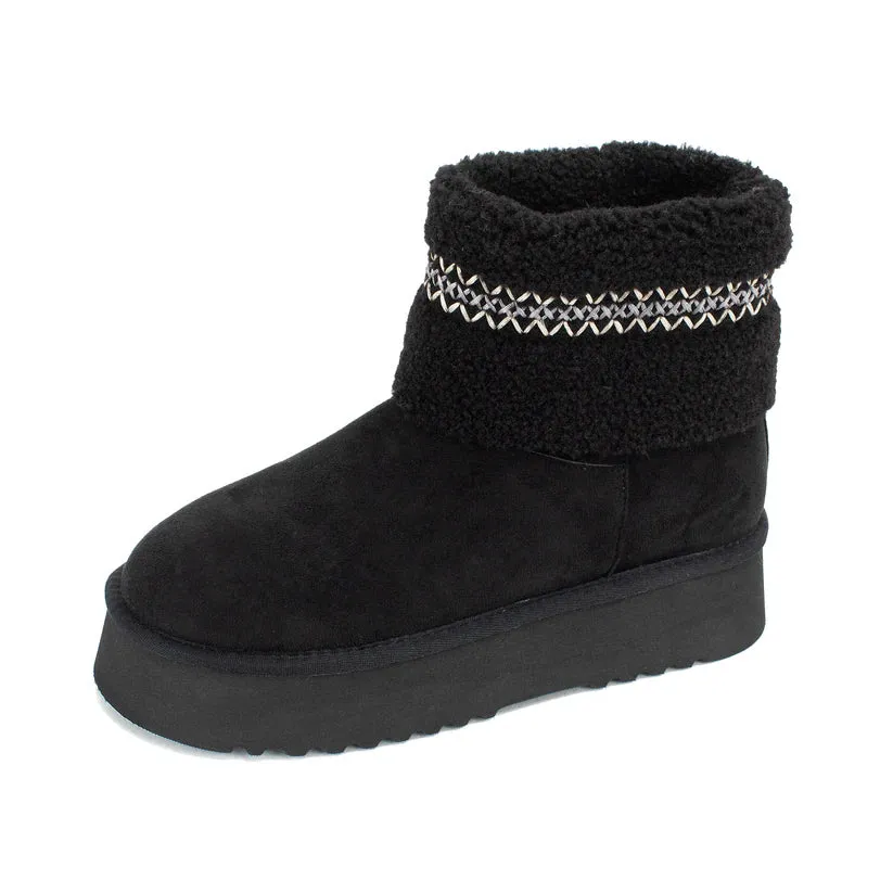 Hiraya Platform Mini Short Ankle Fur Fleece Lined Boot