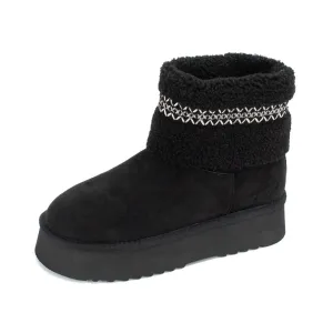 Hiraya Platform Mini Short Ankle Fur Fleece Lined Boot