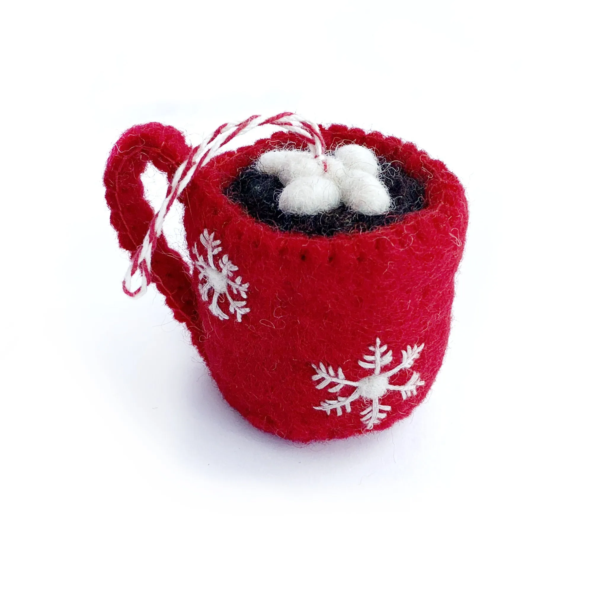 Hot Chocolate Ornament, Felt Wool