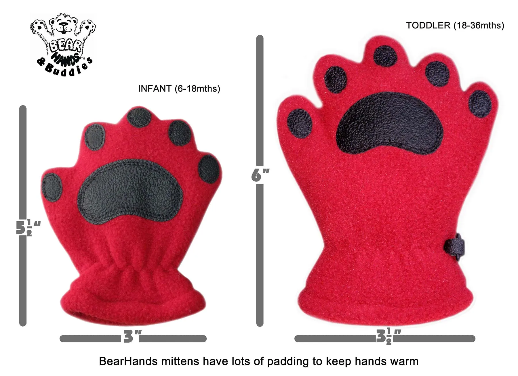 Infant & Toddler Orange Fleece Mittens