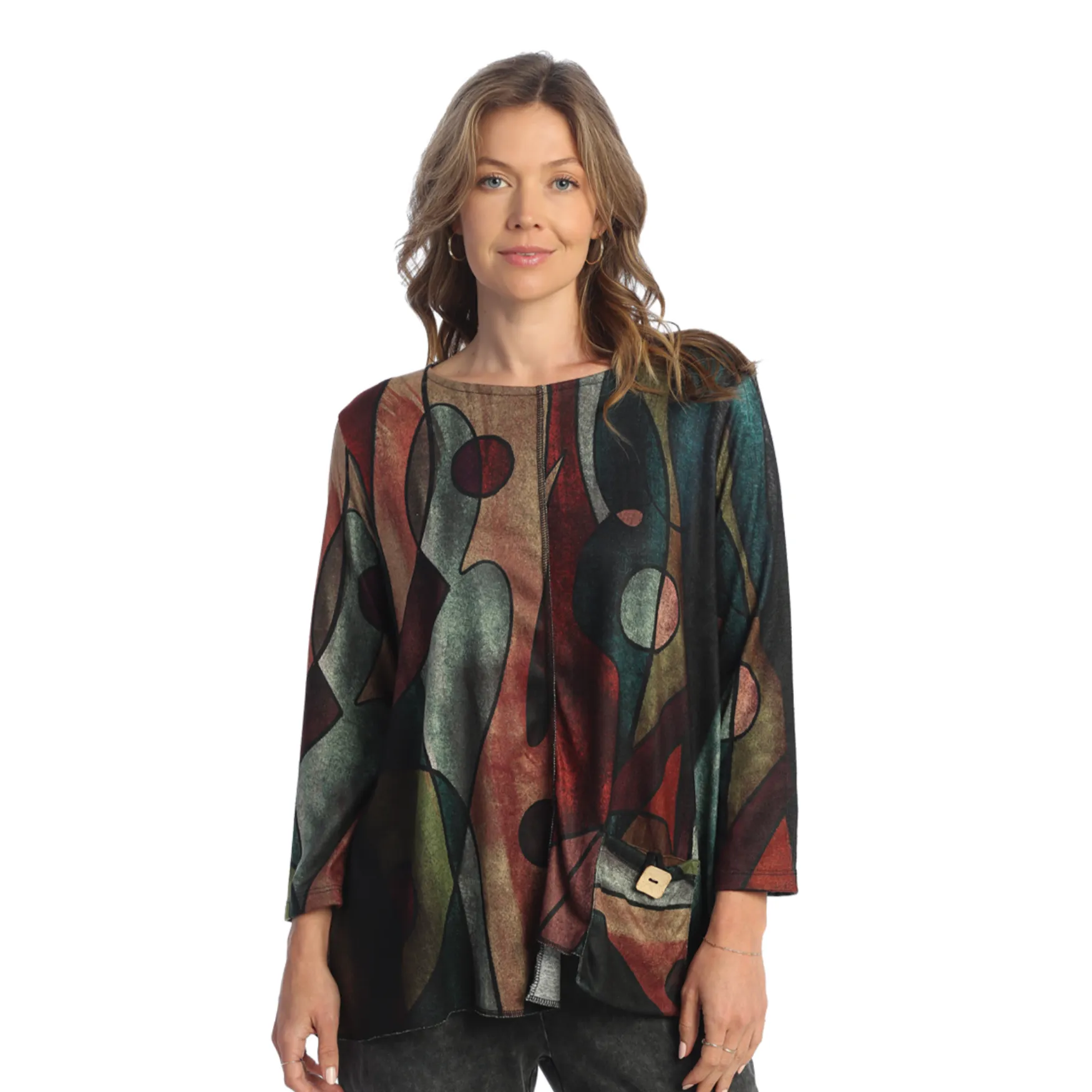 Jess & Jane “Tom Tom” Brushed Knit Tunic Top - FB2-1867