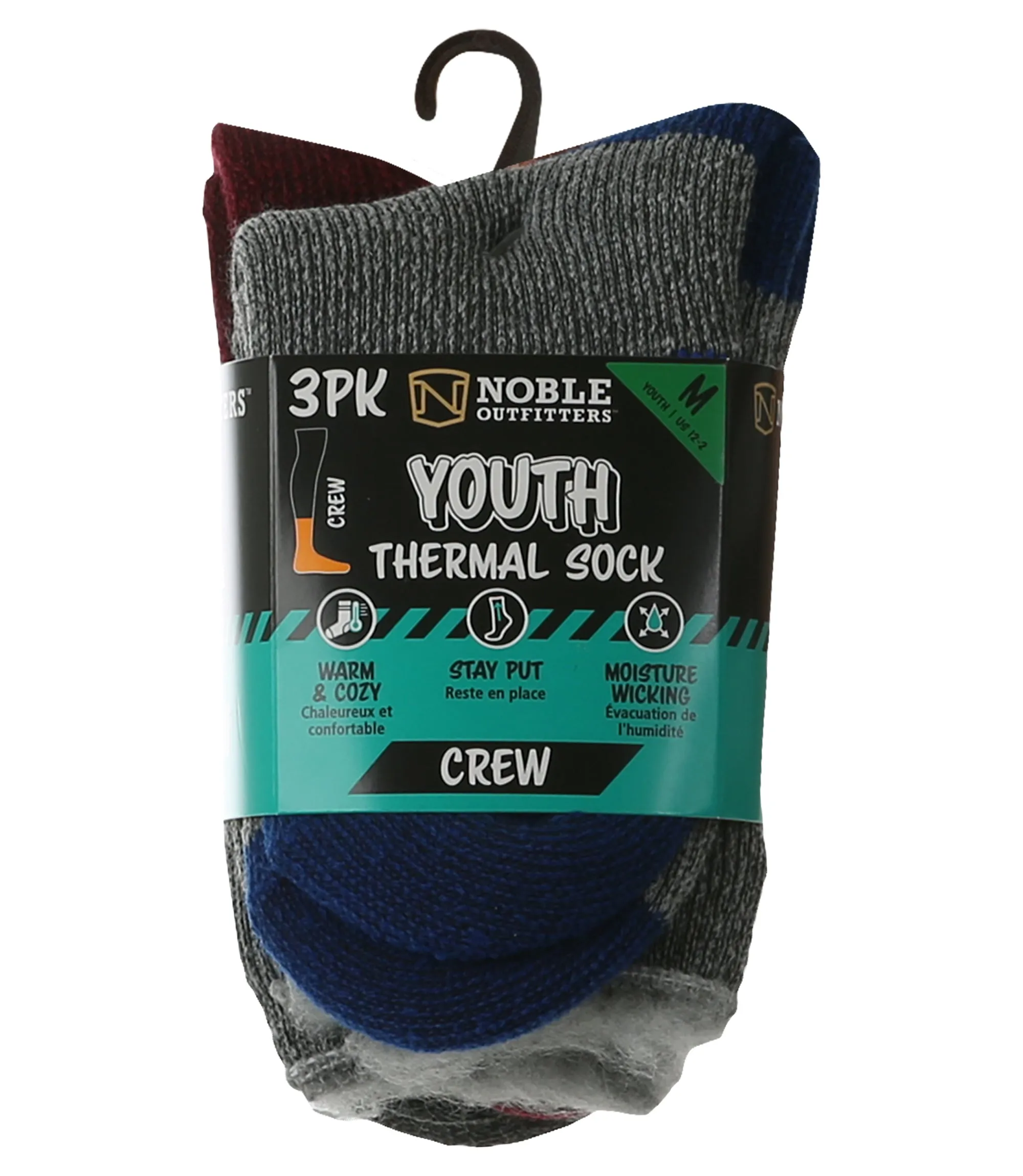 Kids/Youth Thermal Crew Sock – 3 Pack