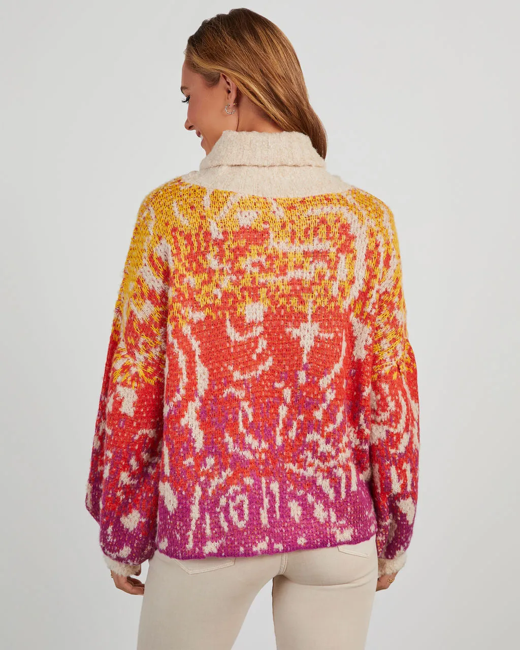 Kimi Printed Turtleneck Sweater