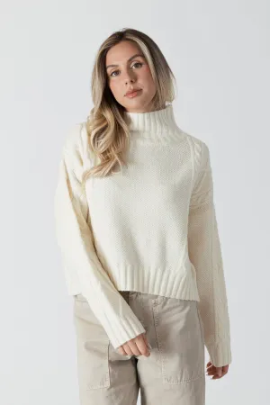 Mae Cable Detail Mockneck