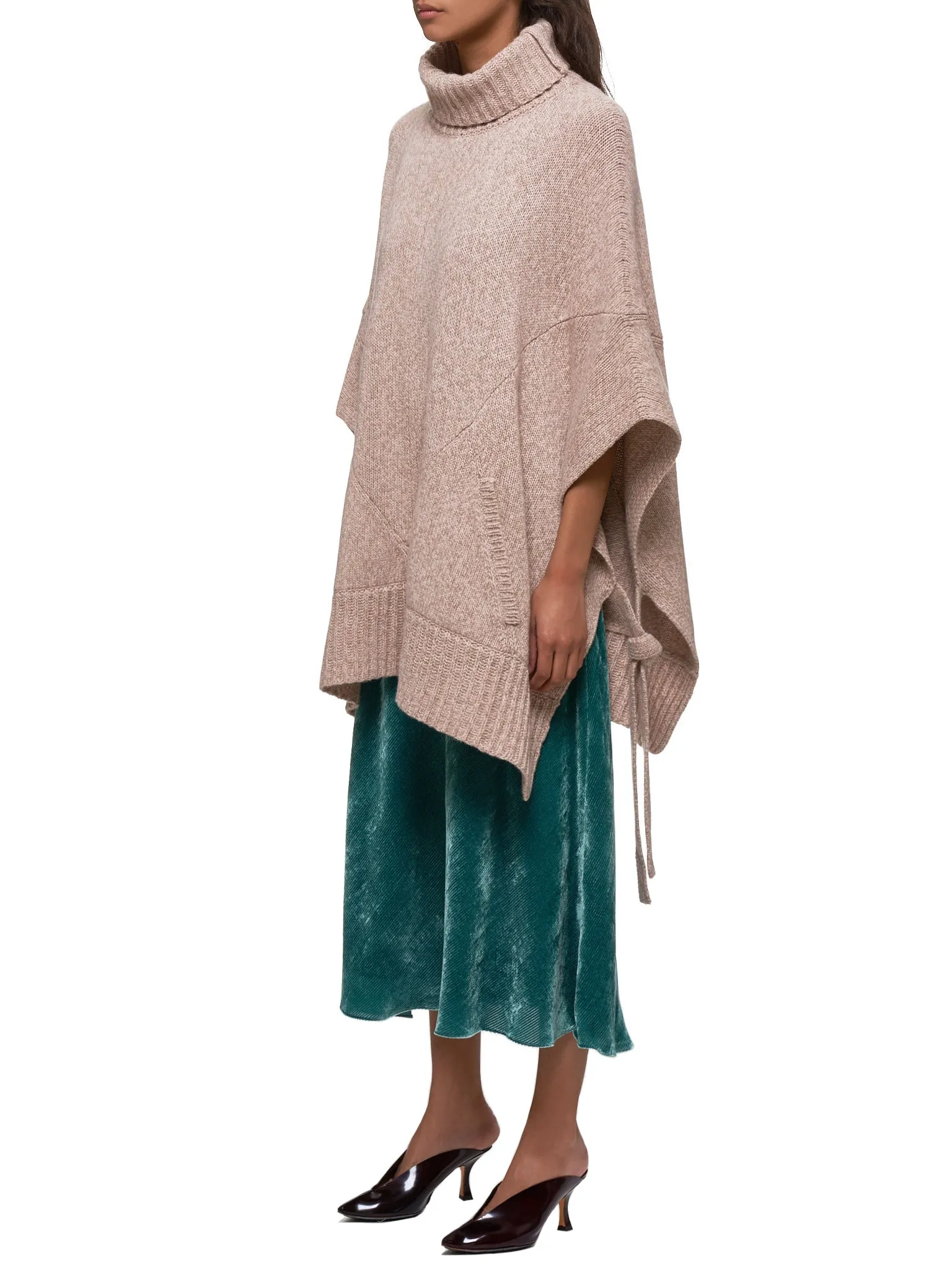 Marta Knit Poncho (15RC8079-LIGHT-PINK-CAMEL)