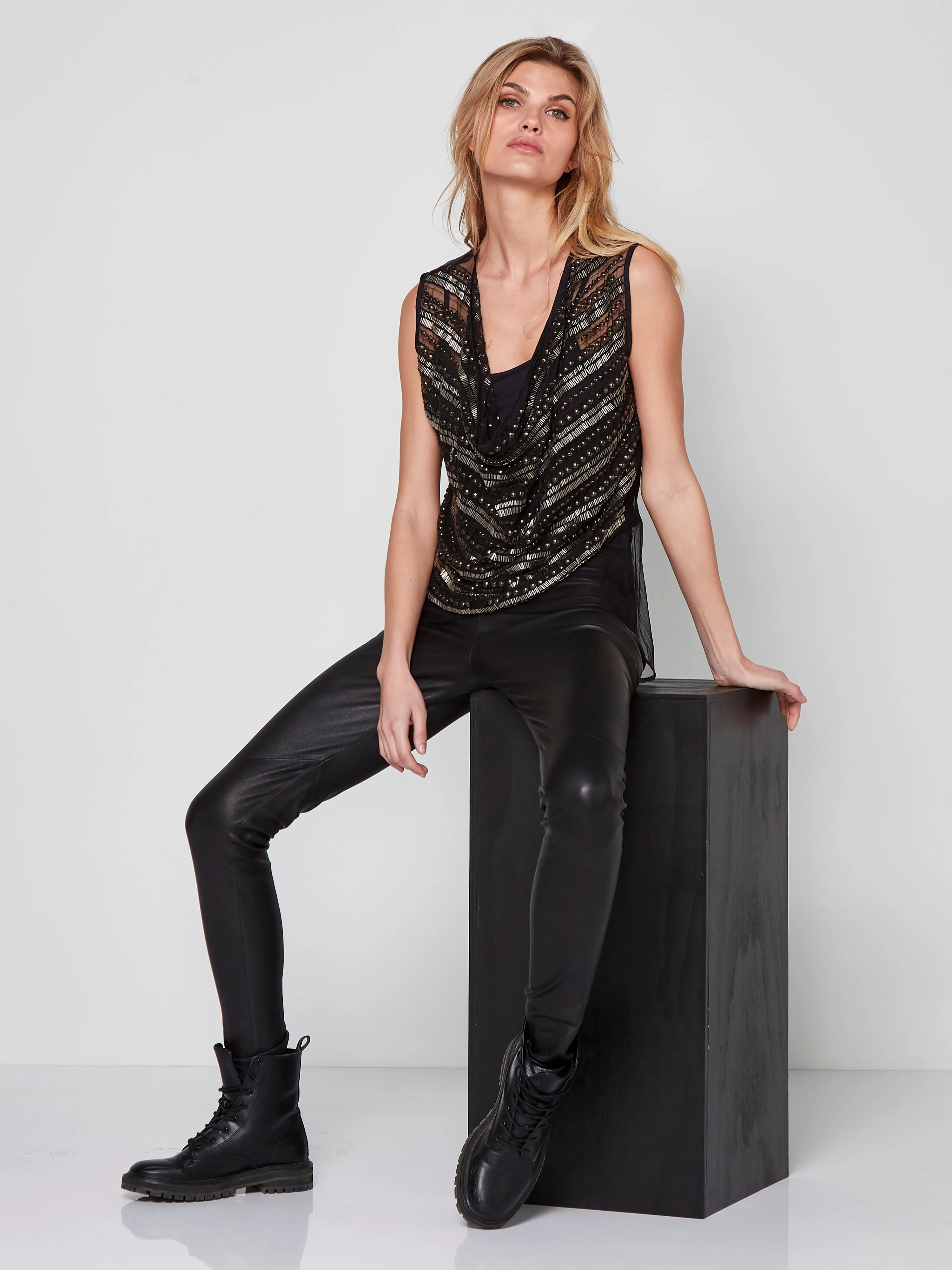 MILJA leather leggings - Black