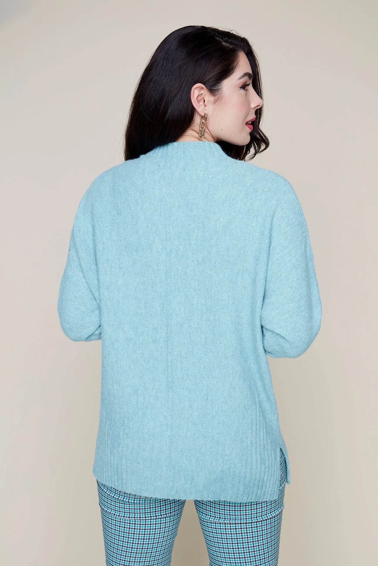 Mock Neck Dolman Knit Sweater