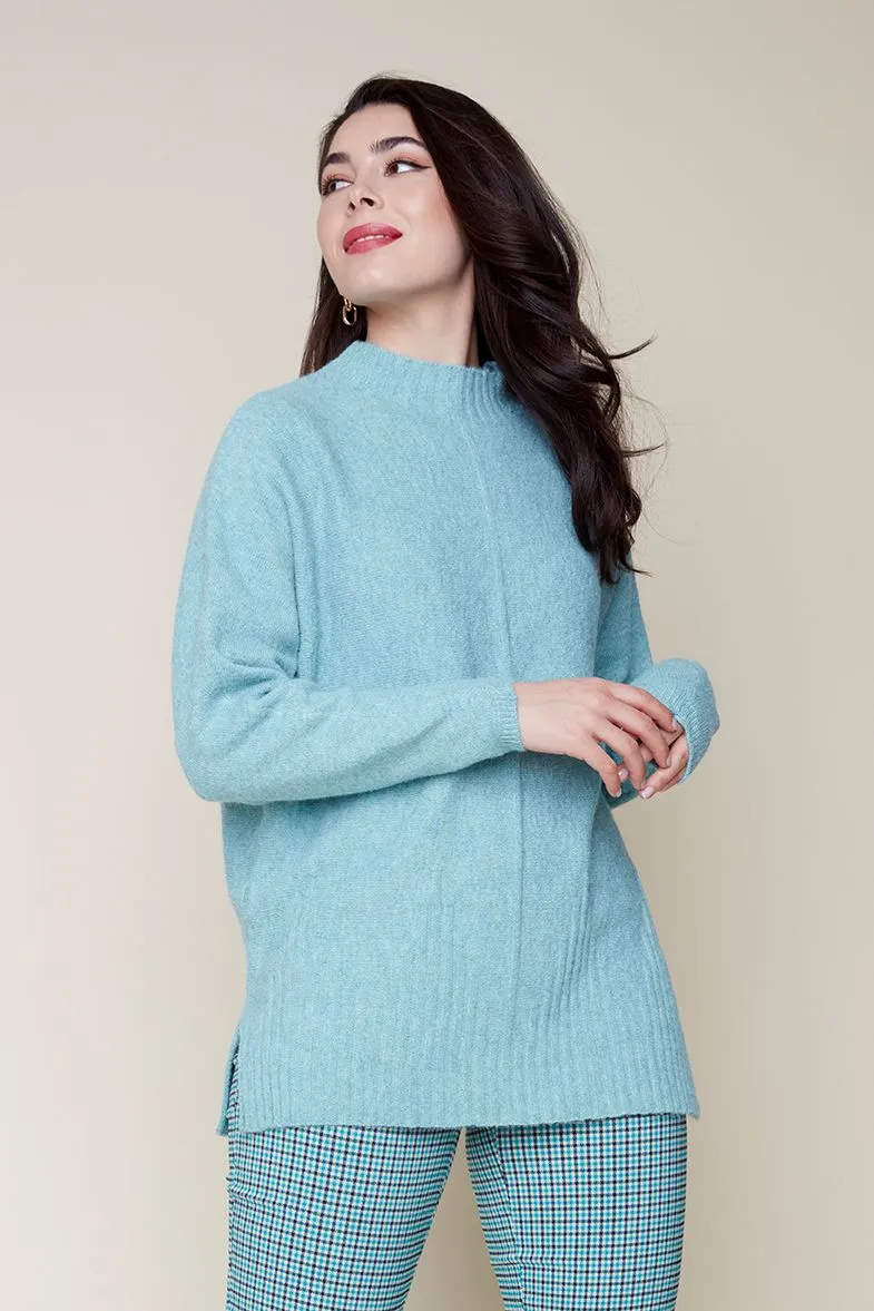 Mock Neck Dolman Knit Sweater