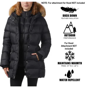 New with tags! Pajar Roxy Women's Duck Down Puffer Coat- Heavyweight Winter Jacket, Black, Sz S! Note: Fur trim attachment for hood not included! Retails $499 