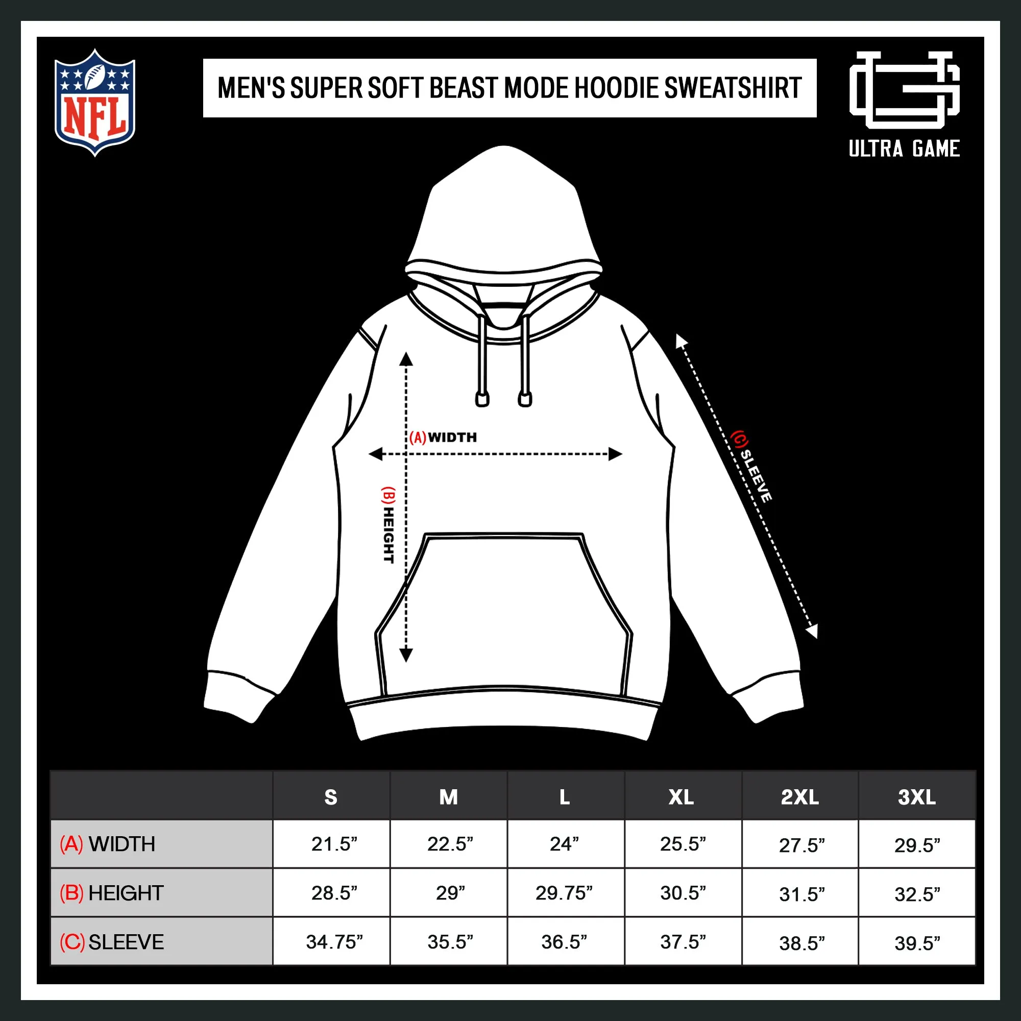 NFL Official Adults Unisex Super Soft Beast Mode Hoodie Sweatshirt|New York Giants