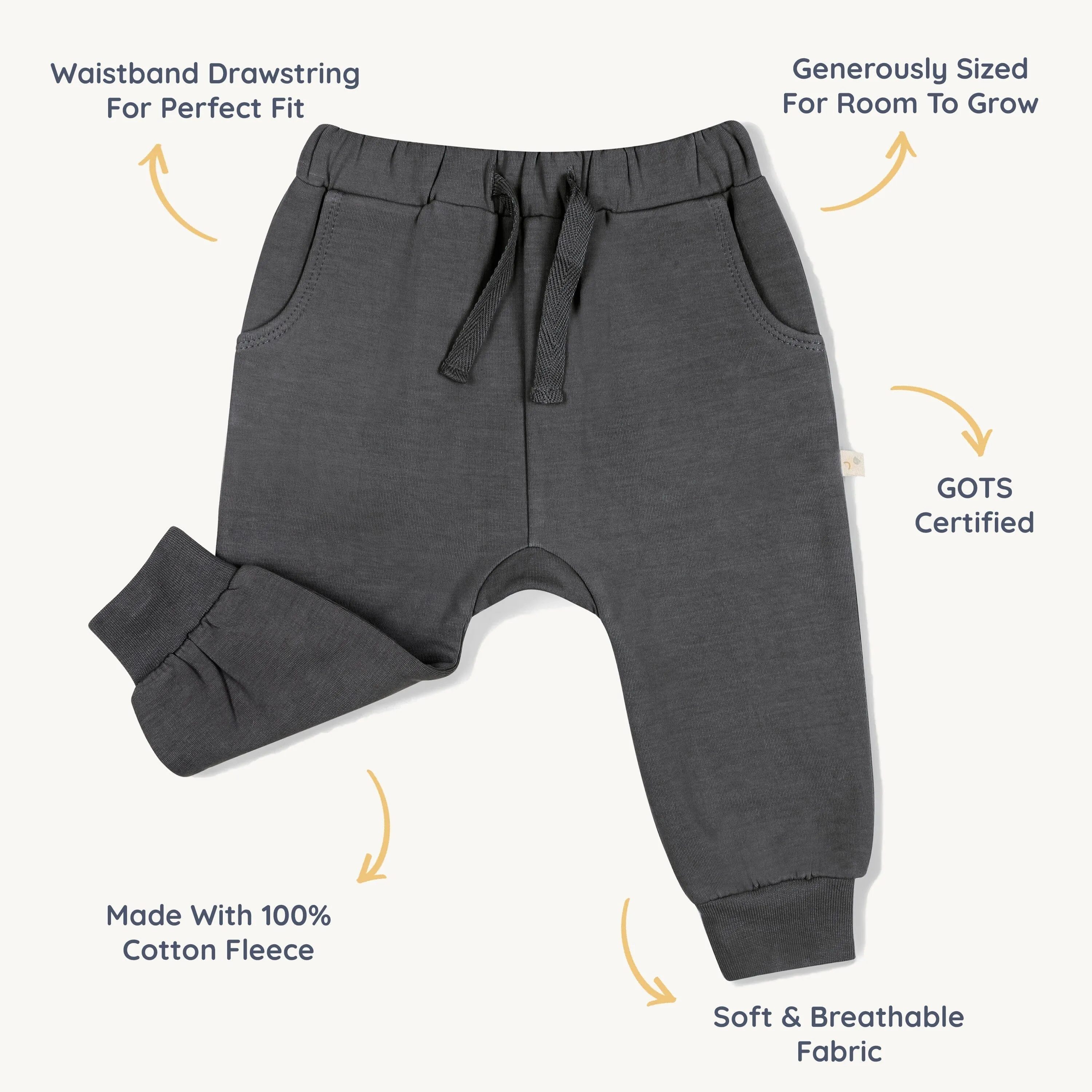 Organic Fleece Jogger Pants | Slate