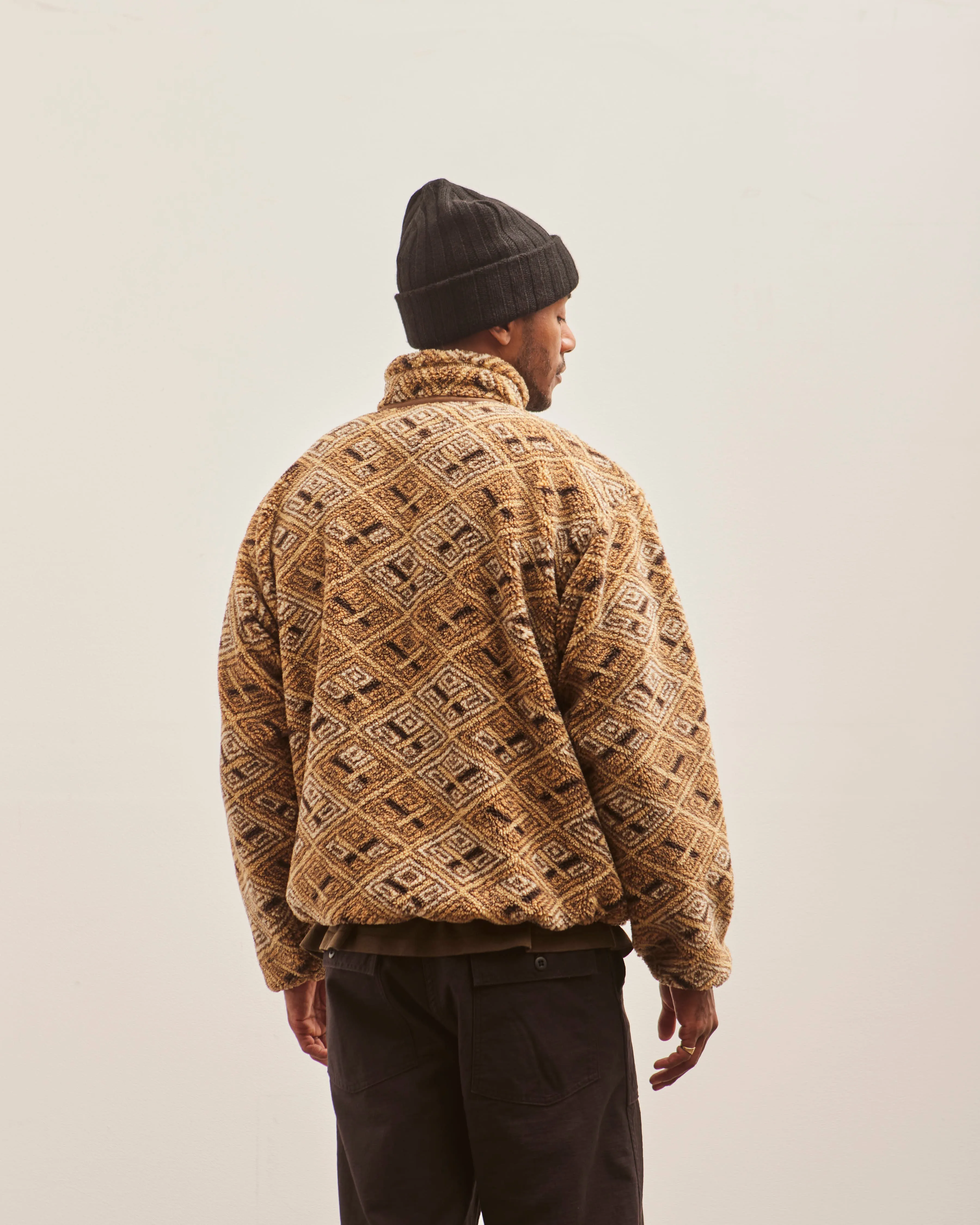 orSlow Unisex Fleece Boa Jacket, African Pattern