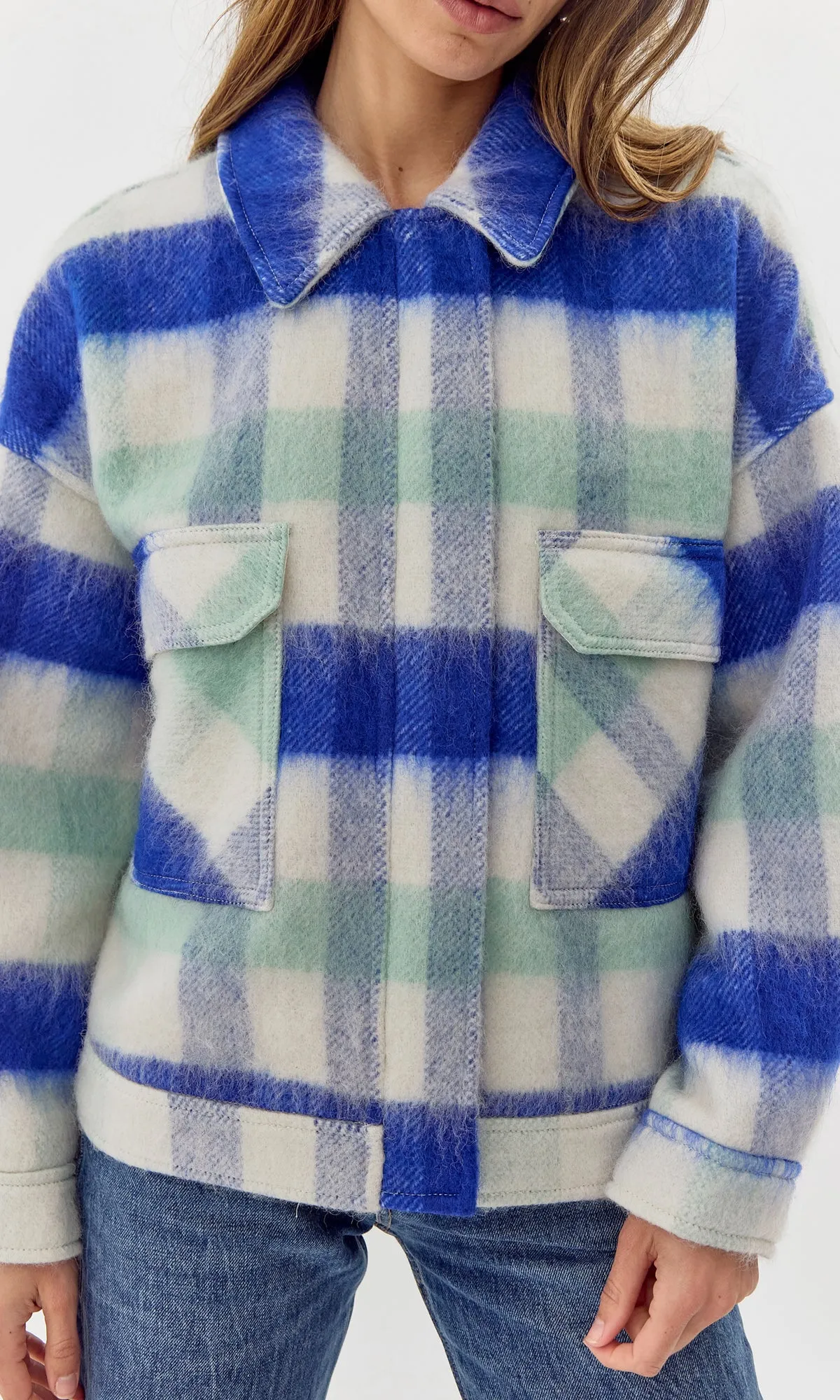 Peyton Plaid Cozy Knit Jacket