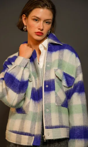 Peyton Plaid Cozy Knit Jacket