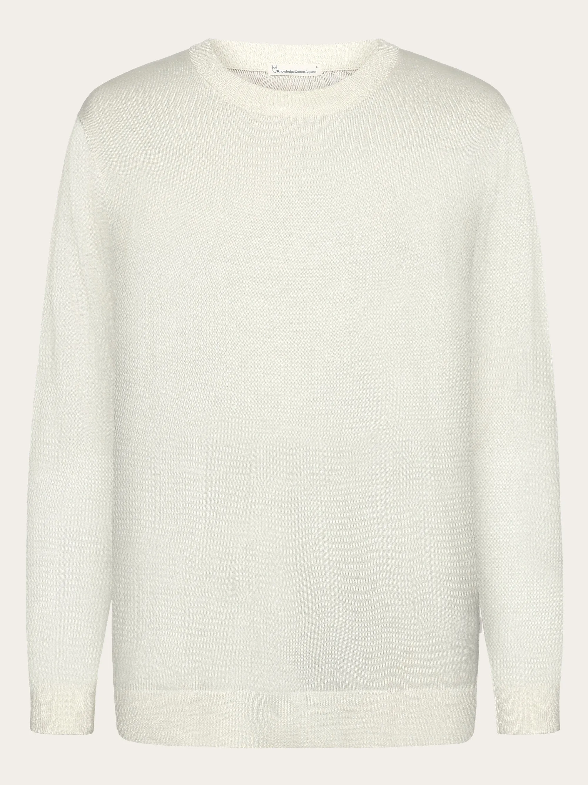 Regular merino knit crew neck - RWS - Egret