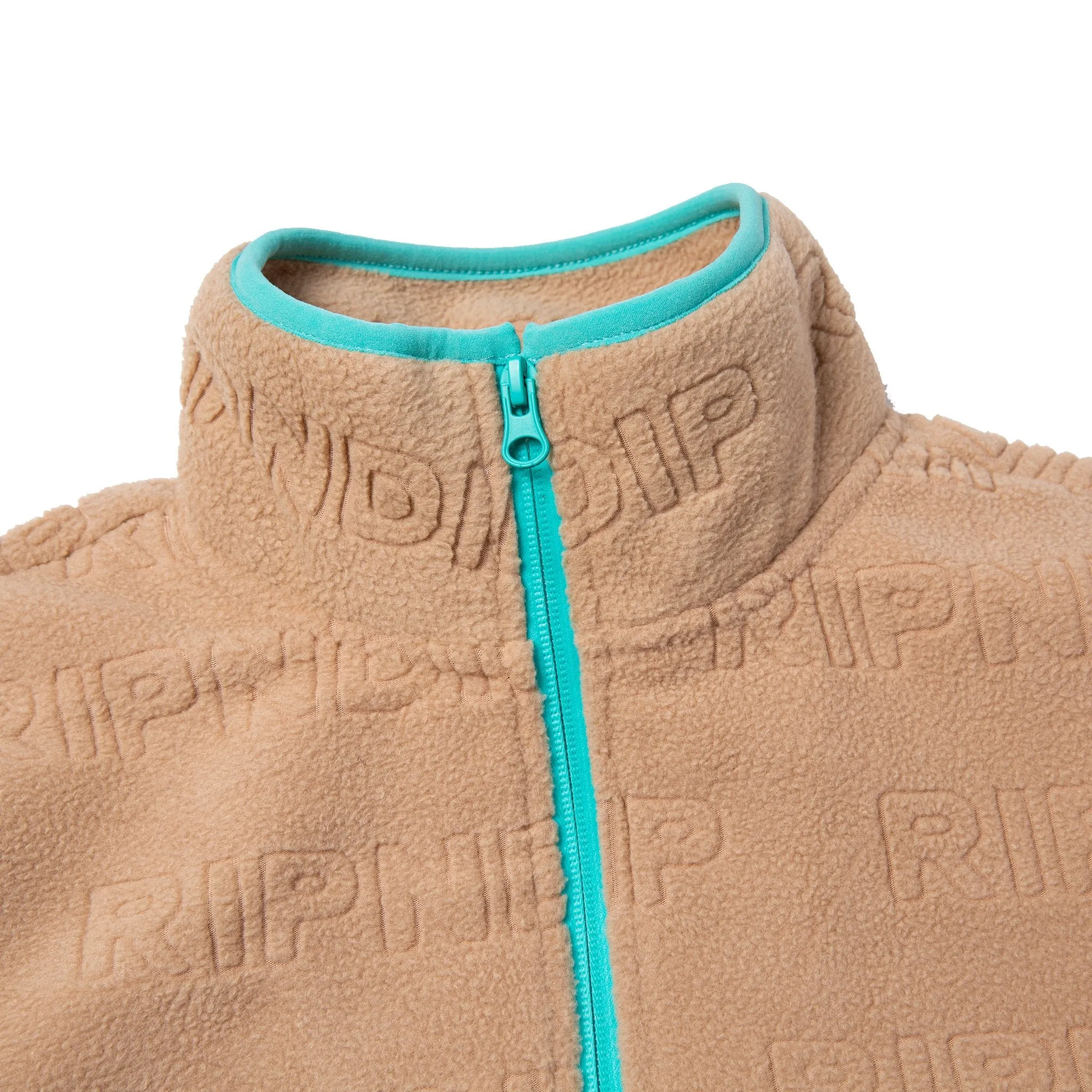 Repeat Brushed Fleece 3/4 Zip Sweater (Natural)