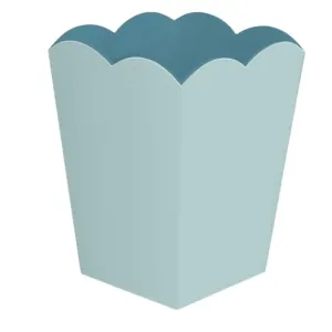 Scalloped Lacquer Bin – Eau De Nil & Turquoise