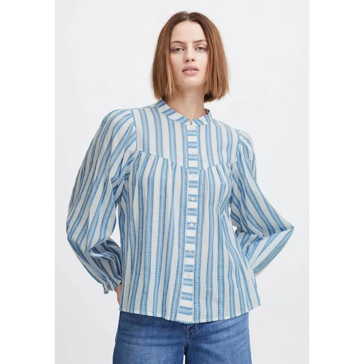 Striped Summer Button Up Blouse