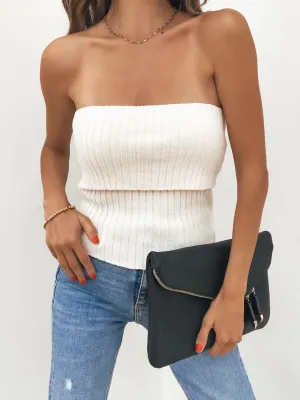 Sunny Knit Tube Top in Ivory - Final Sale