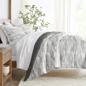 Textured Stripe Reversible Down-Alternative Comforter Set