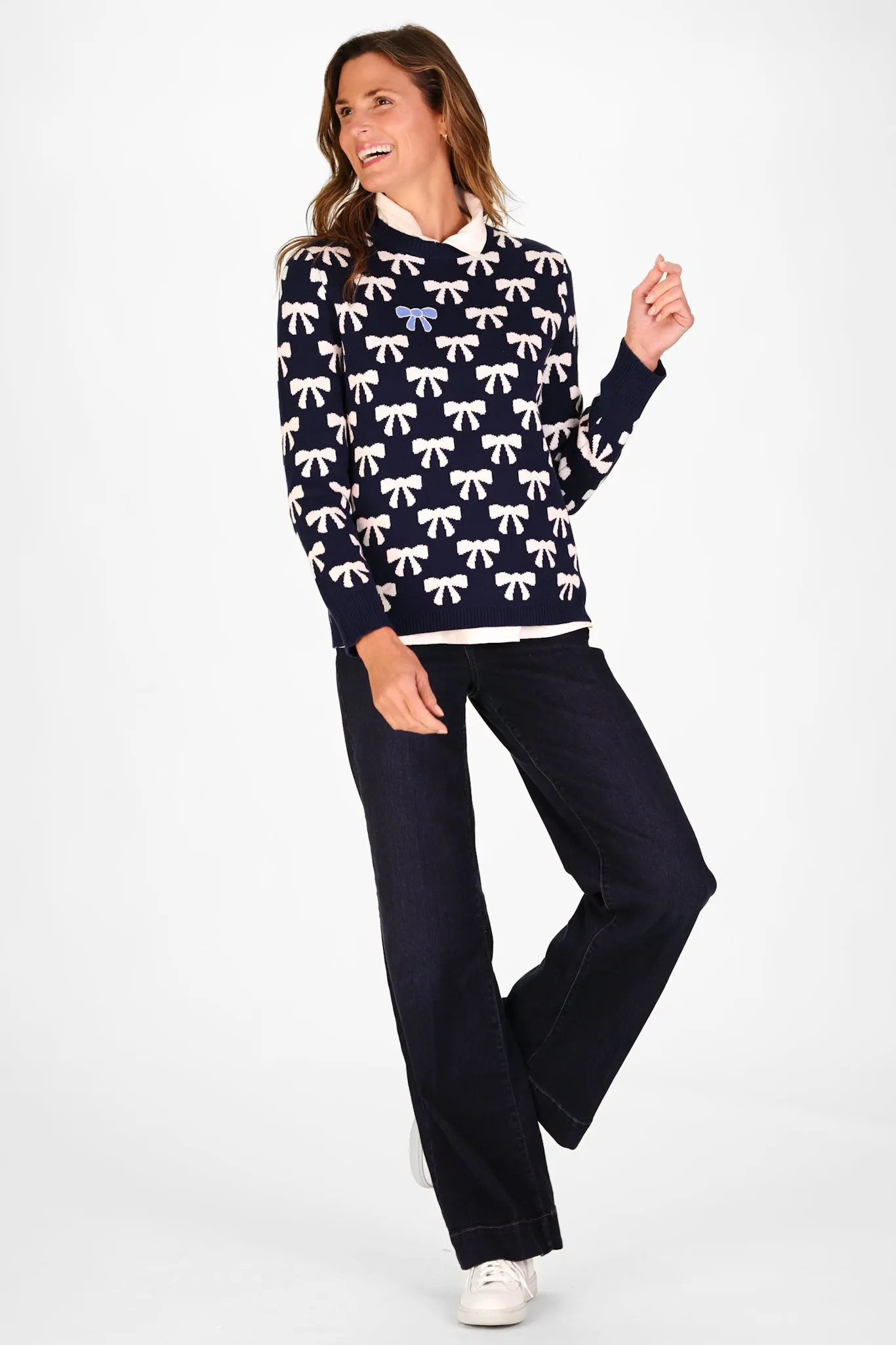 The Bow Sweater in Navy